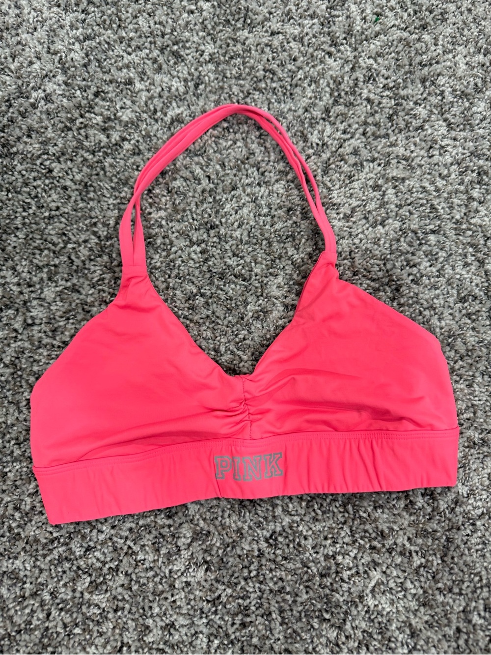 PINK Victoria's Secret Neon Pink Halter Swim Top